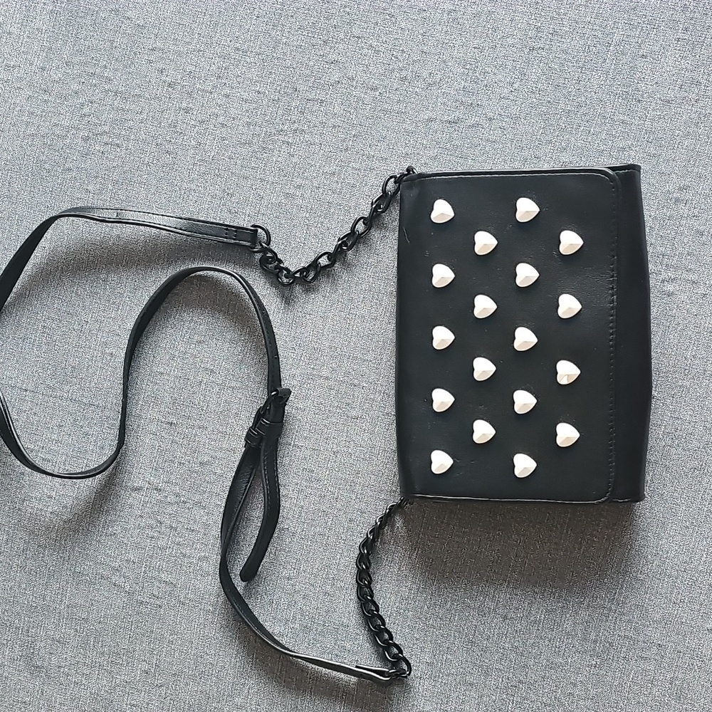 Betsey Johnson Studded Candy Heart Crossbody Bag